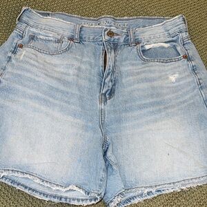 American Eagle Outfitters Women's Faded Blue Jean Shorts